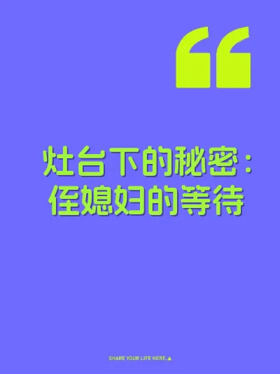 灶台下的秘密：侄媳妇的等待