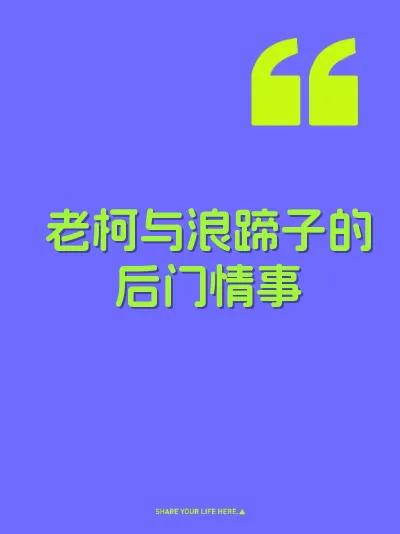 老柯与浪蹄子的后门情事