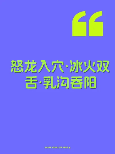 怒龙入穴·冰火双舌·乳沟吞阳