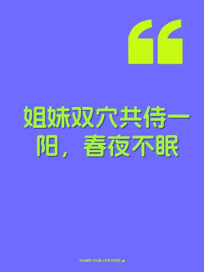 姐妹双穴共侍一阳，春夜不眠