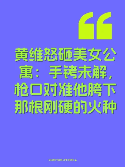 黄维怒砸美女公寓：手铐未解，枪口对准他胯下那根刚硬的火种