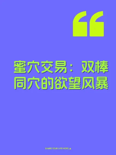 蜜穴交易：双棒同穴的欲望风暴
