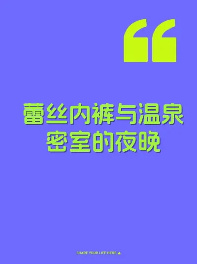 蕾丝内裤与温泉密室的夜晚