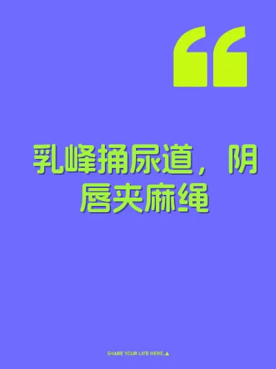 乳峰捅尿道，阴唇夹麻绳