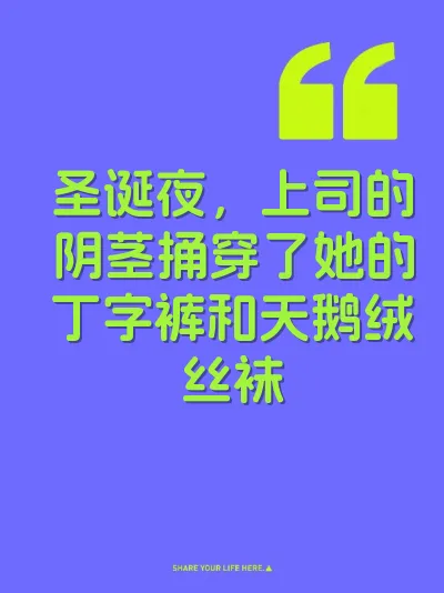 圣诞夜，上司的阴茎捅穿了她的丁字裤和天鹅绒丝袜