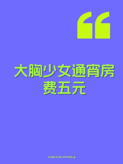 大胸少女通宵房费五元