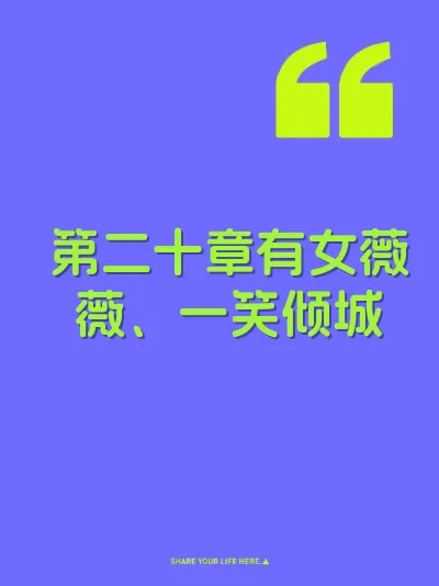 第二十章有女薇薇、一笑倾城