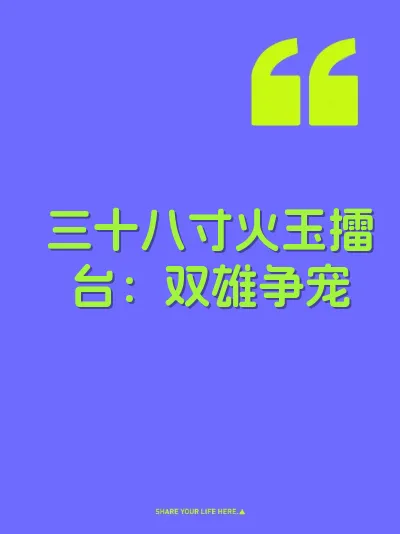 三十八寸火玉擂台：双雄争宠