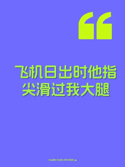 飞机日出时他指尖滑过我大腿