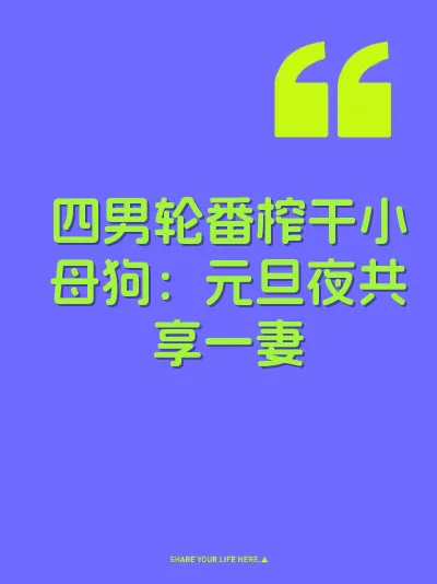 四男轮番榨干小母狗：元旦夜共享一妻