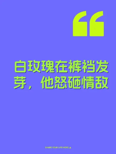 白玫瑰在裤裆发芽，他怒砸情敌