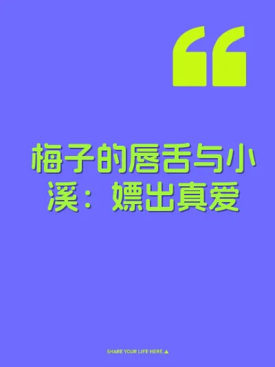 梅子的唇舌与小溪：嫖出真爱