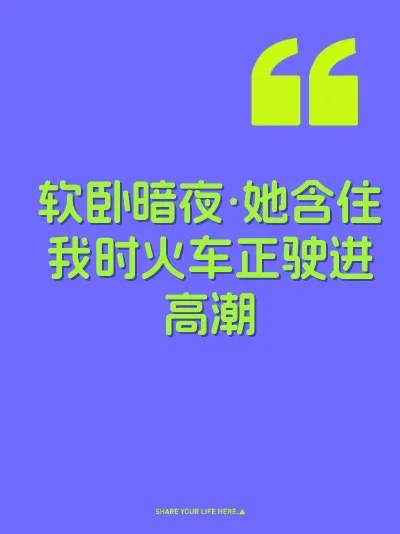 软卧暗夜·她含住我时火车正驶进高潮