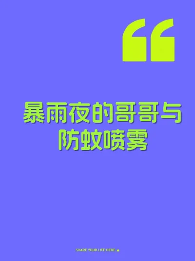 暴雨夜的哥哥与防蚊喷雾